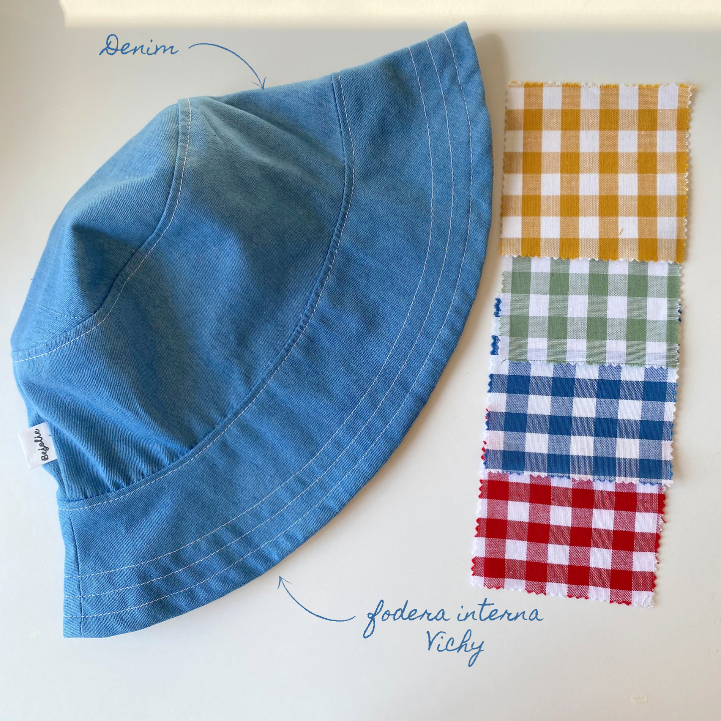 Cappellino Denim Vichy